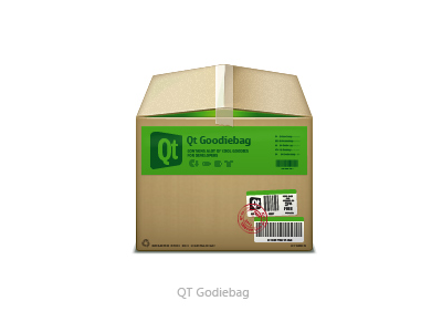 Qt Godiebag box icons labels mail qt