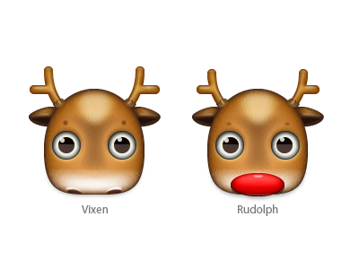 Zoom-eyed creatures pack 3 (Santa's reindeer) claus deer icons new rudolph santa vixen winter year