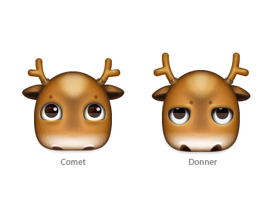 Zoom-eyed creatures pack 3 (Santa's reindeer) claus comet deer donner icons new santa winter year