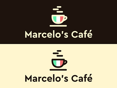 "Marcelo's Café" Logo 2018 cera flat design gradient graphic design modern rounded font simple logo