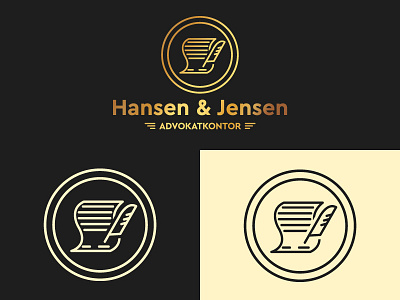 "Hansen & Jensen" Lawyers Logo 2018 cera flat design gradient graphic design modern rounded font simple logo
