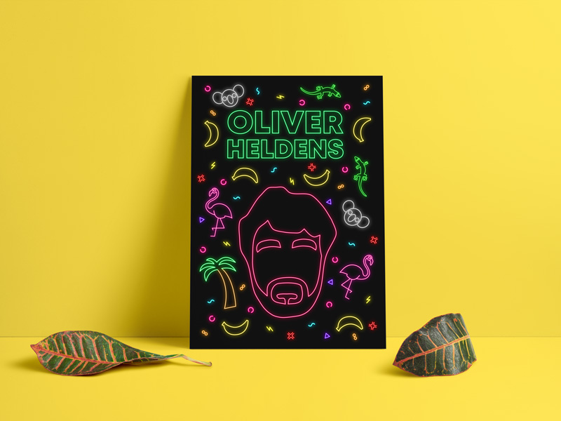 Oliver Heldens Neon Outline Poster Design By Nikita Manko On Dribbble