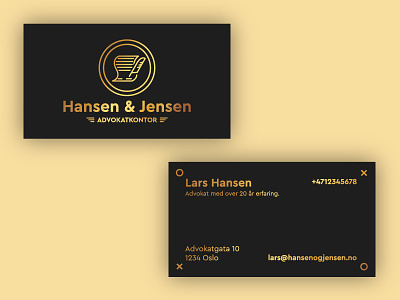 "Hansen & Jensen" Lawyers Business Cards 2018 business card cera flat design gradient graphic design modern rounded font