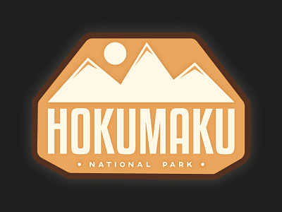 "Hokumaku" National Park Badge logo badge design flat colors flat design logo modern font national park outer glow typography