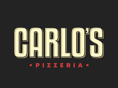 "Carlo's Pizzeria" text logo effect flat design highlights kenyan coffee logo modern pizza pizzeria shadows soft colors text typography