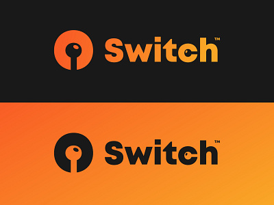 "Switch" logo idea 2018 controller creative flat design gradient graphic design icon illustration modern mont font orange pin rounded font simple logo switch typography