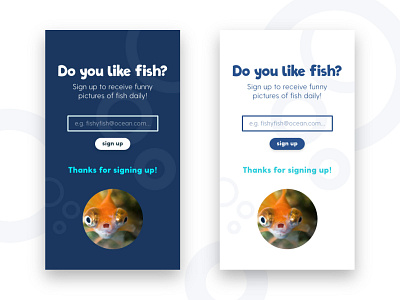 Signup page - DailyUI challenge 001 challenge dailychallenge dailyui dailyui001 design experience fish interface ui