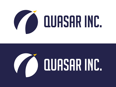 Quasar Inc. - Rocketship logo - Daily Logo Challenge 01 dailylogochallenge flat logo rocket ship space spaceship