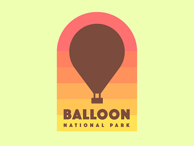 Hot Air Balloon badge logo - The Daily Logo Challenge 02 badge balloon dailylogochallenge flat design logo national park