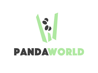 Panda World logo - The Daily Logo Challenge 03 dailylogochallenge flat design illustration organization panda simple logo soft colors