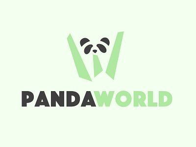 Pandaworld logo v2 - The Daily Logo Challenge - 03 bamboo dailylogo dailylogochallenge flat design illustration panda panda logo simple logo