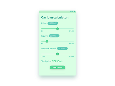 Car Loan Calculator - DailyUI 004 calculator challenge dailyui dailyui 004 experience interface ui user