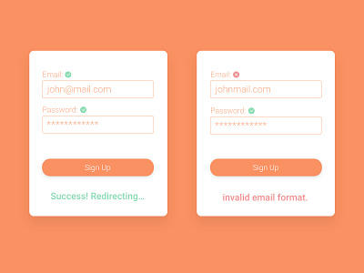 Sign Up Flash Message - DailyUI - 011 challenge daily dailyui dailyui 011 design experience field form interface sign up signup ui user