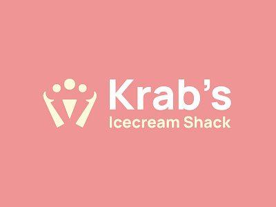 Ice Cream Company logo - The Daily Logo Challenge - 27 challenge crab cream crown dailylogo dailylogochallenge dailylogodesign ice ice cream icecream illustration king king crab krab logo shack summer