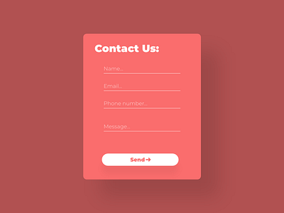 Contact Us - DailyUI - 028 challenge contact contact form contact us daily dailychallenge dailydesign dailyui dailyui 028 dailyuichallenge experience interaction interface ui ui ux user ux