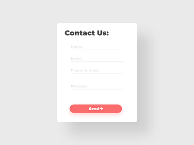 Contact Us - DailyUI - 028 v2 challenge contact contact form contact page contact us dailychallenge dailydesign dailyui dailyui028 dailyuidesign experience interaction interface ui ui ux ui design uichallenge uidesign uiux user