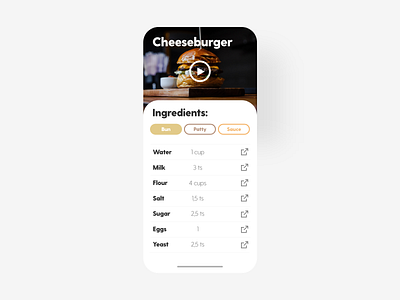 Recipe - DailyUI - 040 burger challenge daily dailychallenge dailydesign dailydesignchallenge dailyui dailyui 040 dailyuichallenge designchallenge experience food ingredient interaction interface ixd recipe ui ui ux user