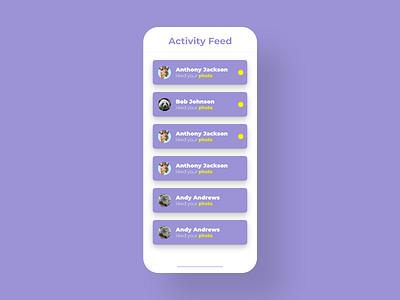Activity Feed - DailyUI - 047 activity activity feed challenge daily dailychallenge dailydesign dailydesignchallenge dailyui dailyui 047 dailyuichallenge dailyuidesign experience interaction interface ixd list notifications ui user ux