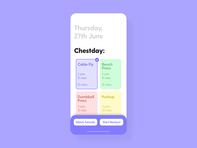 Workout of the Day - DailyUI - 062 challenge daily dailychallenge dailydesign dailydesignchallenge dailyui dailyui 062 dailyuichallenge dailyuidesign experience interaction interface ixd ui uiux user ux workout of the day workout plan