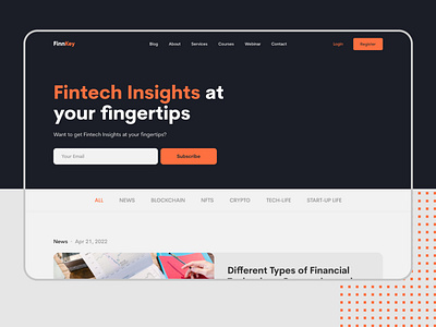 Blog Page Exploration for FinnKey blog blog page design ui ui design uiux user experience user interface ux ux design webdesign