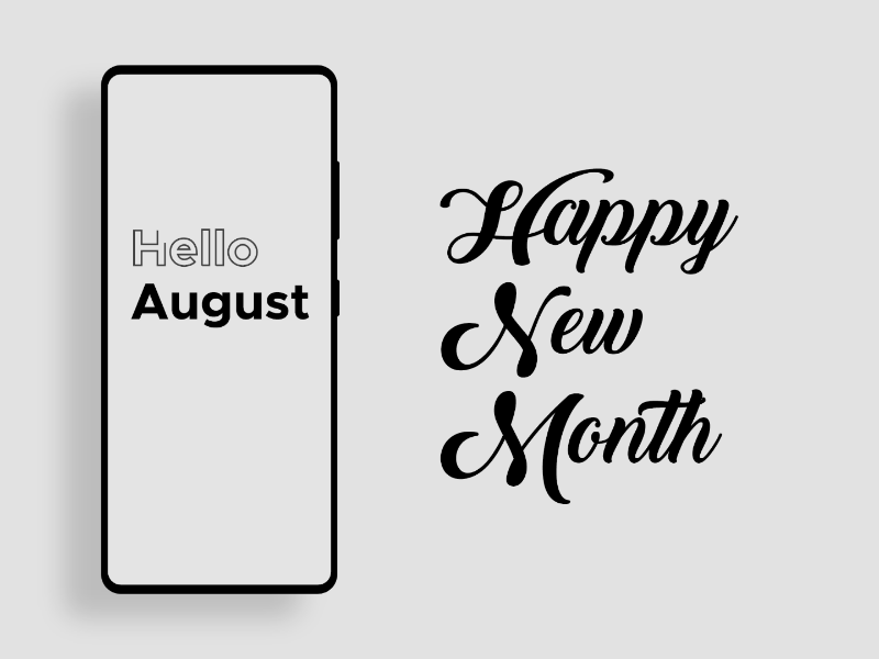 Happy New month картинки. Happy August. New month August. Months Design.