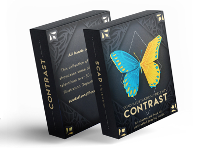 Contrast butterfly card deck contrast illustration packaging design paper art