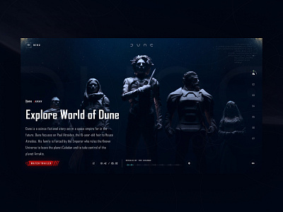 Dune Univer - Home Page concept design dune fantasy hig tech sci fi space ui ux web webdesign website