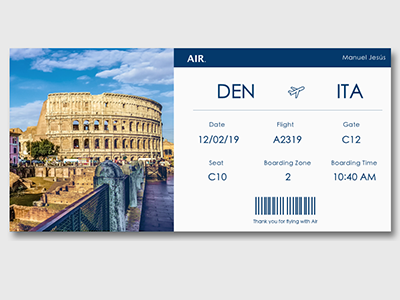 Daily UI #024 - Boarding pass