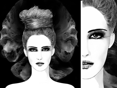 Packaging glam illustrations beauty black and white drawing fashion glam hair care packaging illustrations