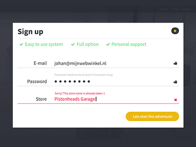 DailyUI #001 - Signup Modal dailyui