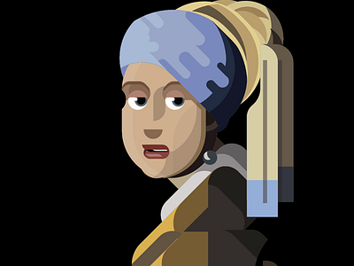 Girl with a Pearl Earring arthistory design flatdesign illustration vector vector art vermeer