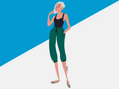 Summer pijamas fashion illustration