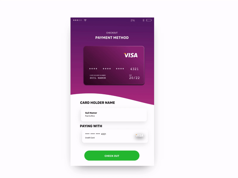 Credit Card Checkout animation design invisionstudio payment form sketch app ui ui mobile