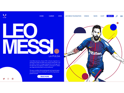 Landing Page - Leo Messi branding design illustration illustrator landing sketch typography ui user interface ux web web design