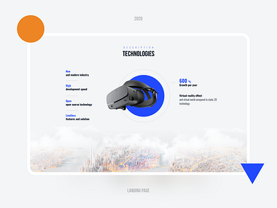 VR technology 3d 3d modeling blender design dimusbaev landing page minimalism technology ui ux web design