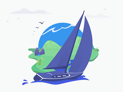 Adventure club adobe illustrator adventure design dimusbaev figma illustration art ilustrator vector yacht