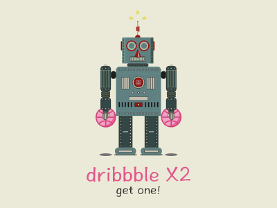 Invite draft dribbble giveaway invite prospect robot