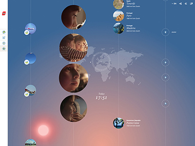 Edelweiss Erleben airline experience gradient icons map navigation plane scrolling travel ui webdesign website