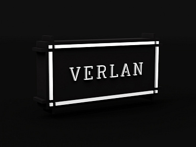 Verlan 3d black cinema4d frame glow light logo tattoo