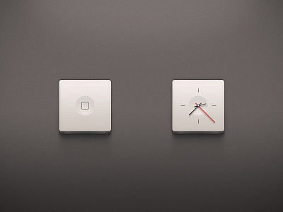 Icons button clean clock icons simple square switch ui white