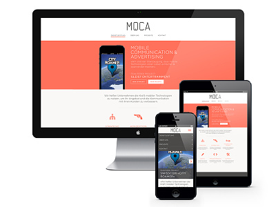Moca app ci interface logo mobile orange screendesign web website white