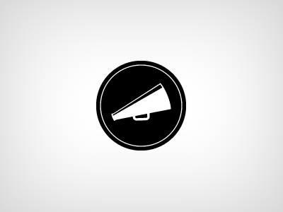 Megaphone Logomark black circle logo megaphone minimal