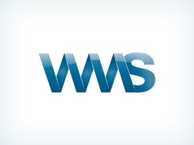 WMS blue logo logotype ribbon
