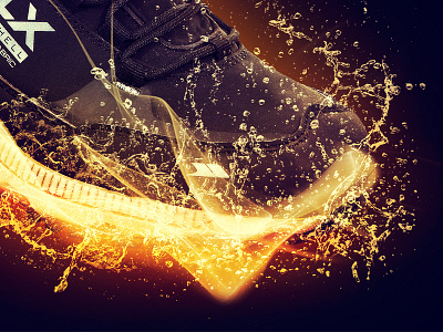 Boot black boot orange photo manipulation photoshop smoke water yellow