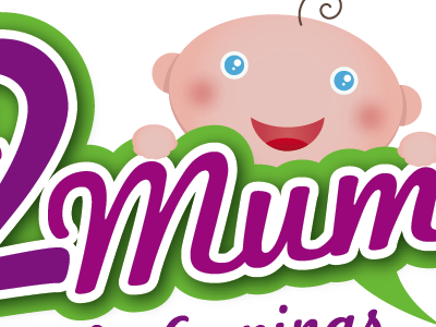 Mum2Mum Logo/Illustration baby green illustration logo purple vector