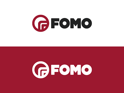 FOMO Logo Design grey logo logodesign red type