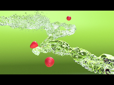 Raspberries animation animation 3d cinema 4d fluids motion graphics redshift3d xparticles