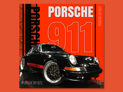 Black 911 branding car design porsche 911 typography