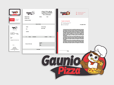Gauino Pizza Corporate Stationery branding corporate stationery design graphic design illustration logo
