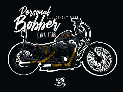 Personal Bobber, Dyna TC88 bikes bobber branding chopper design dyna harley illustration illustration art motorcycle